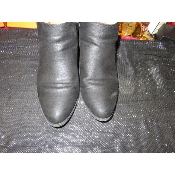 Solely Black Leather Zip Ankle Boots size 9 sleek - Picture 2 of 11